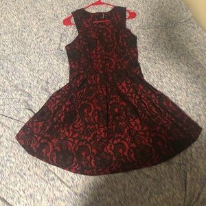 Red and black dress